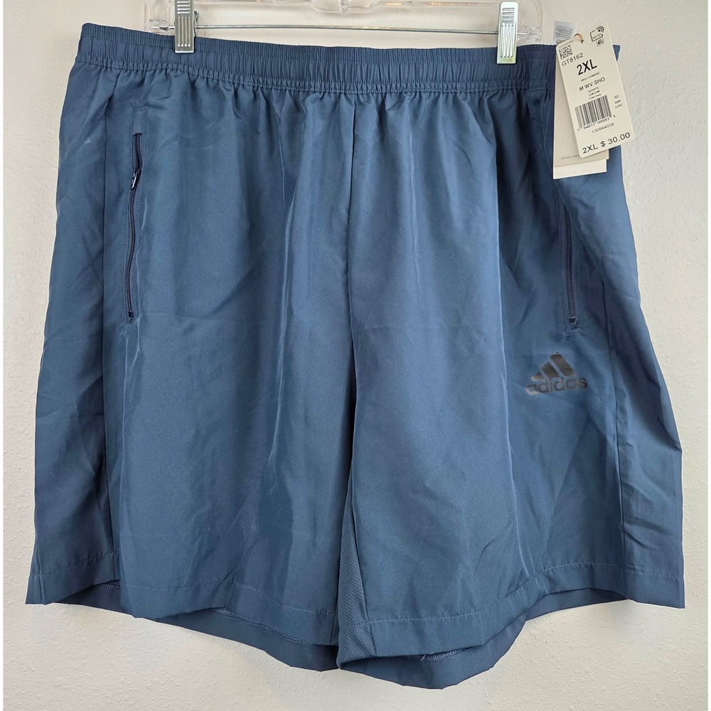 Adidas AeroReady Mens Training Shorts Navy Blue 2XL GT8162 Zipper Pockets NWT